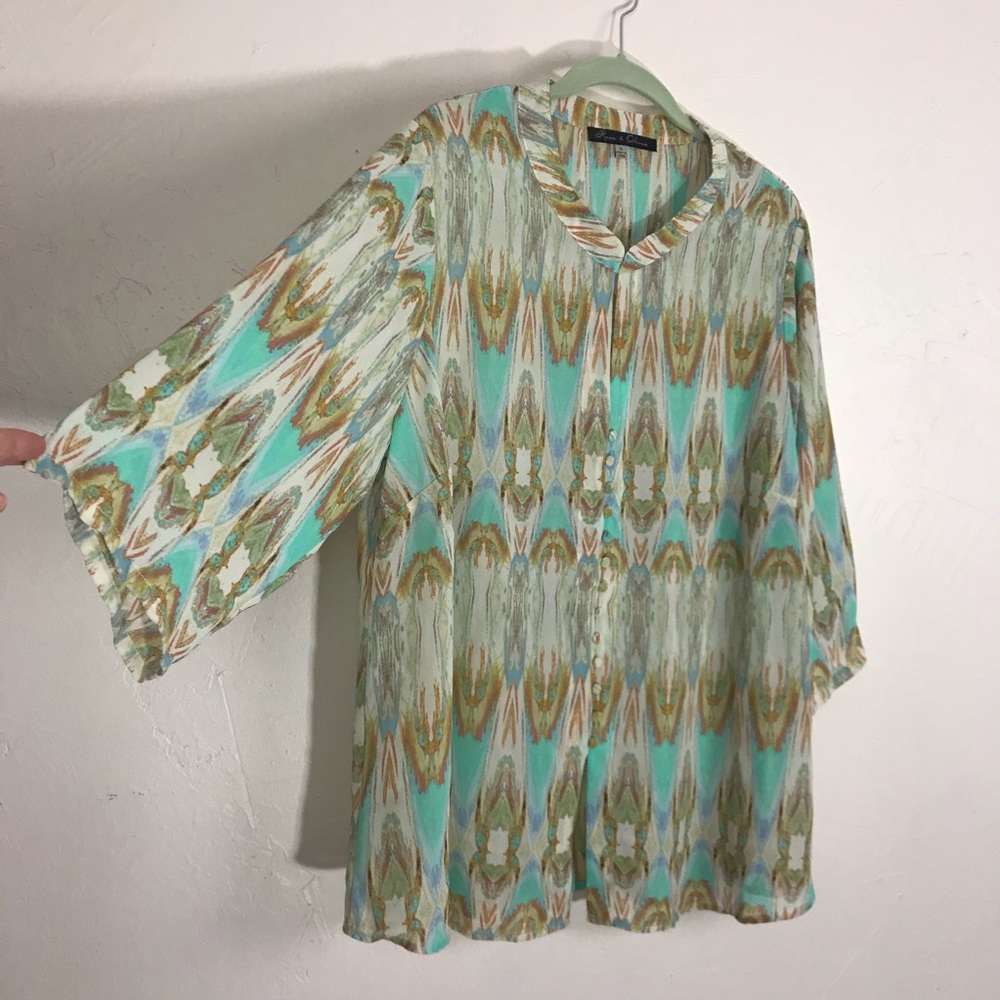 Rose & Olive blouse with mirrored design